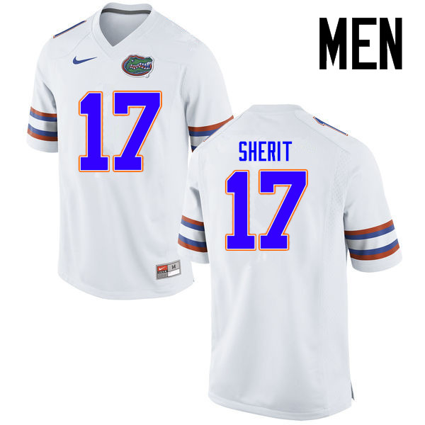 Men Florida Gators #17 Jordan Sherit College Football Jerseys Sale-White - Click Image to Close